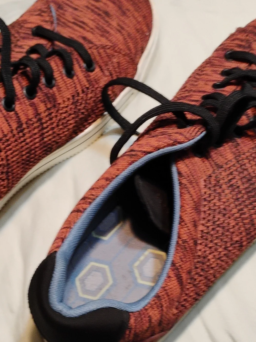Ted Baker London Orange Knit Lace-Up Sneakers with Black Laces